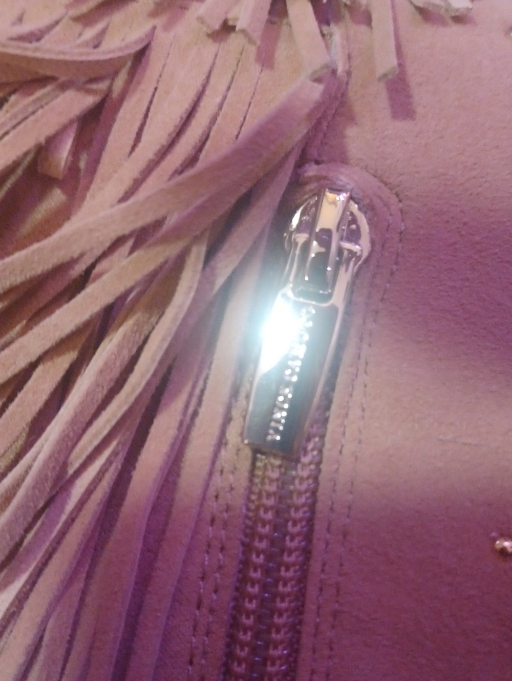 VINCE CAMUTO Fringed Knee-High Stiletto Boots in Peachy Tan 9 - Picture 5 of 9